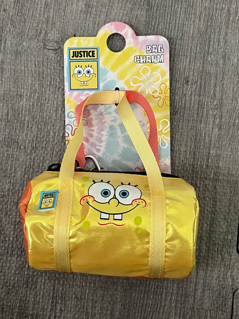 Justice SpongeBob SquarePants Patrick Star Mini Zip Pouch Bag Charm Key Clip